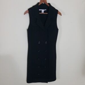 Diane Von Furstenberg Women's Black Knit Sleeveless 100% Wool Shift Dress